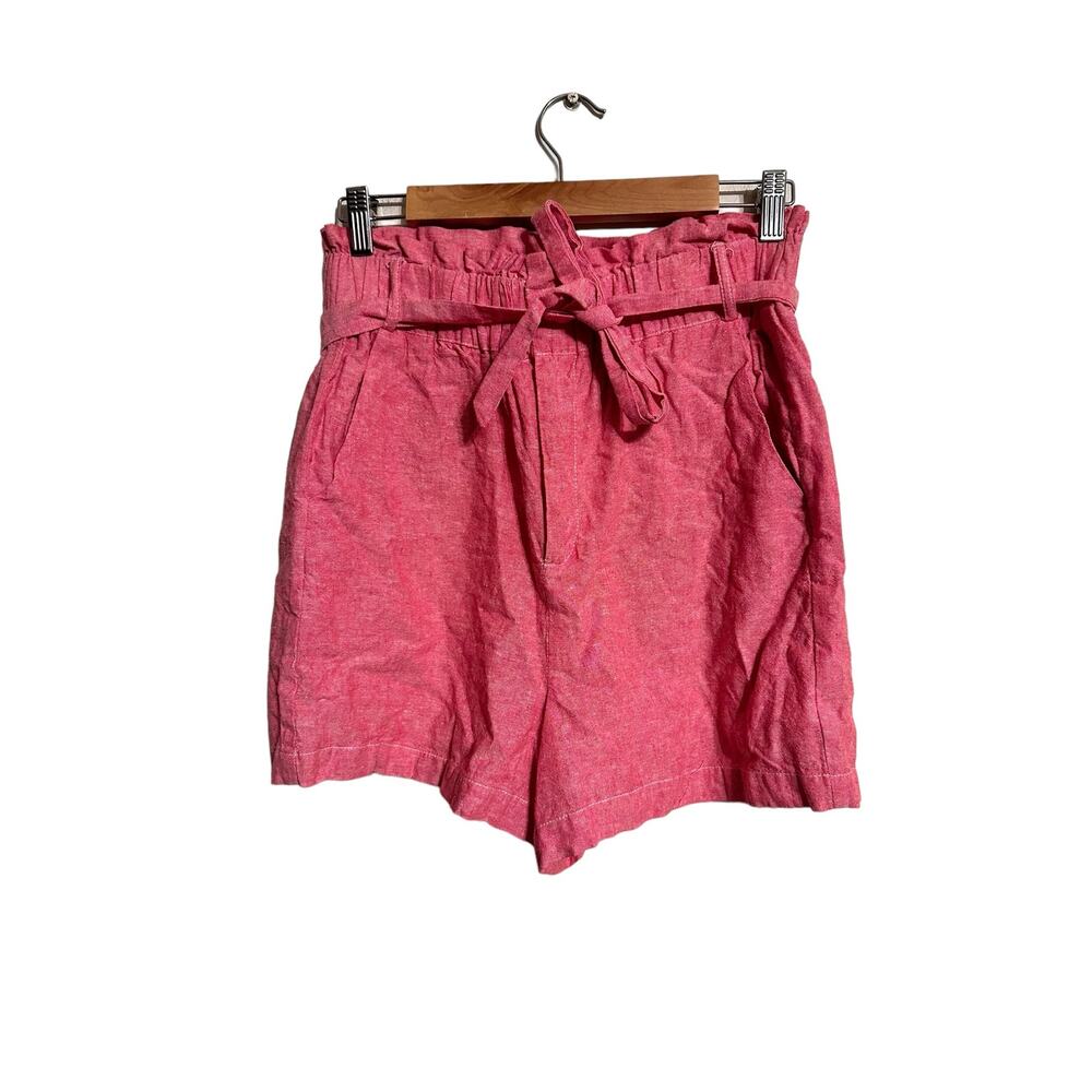 Draper James RSVP Red High Waist Shorts Size Medium Linen Cotten